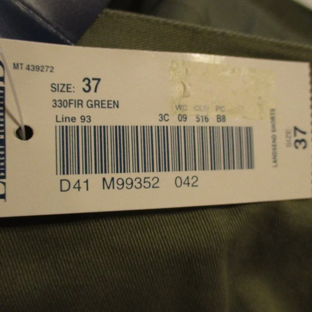 Lands End NEW Men Size 37 Green Pockets Casual Vacation Travel Shorts
